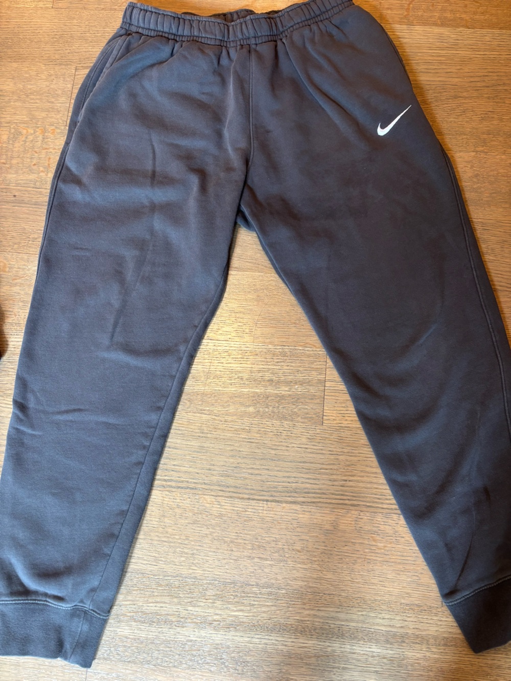 Nike Black Men's Fleece Joggers with White Swoosh